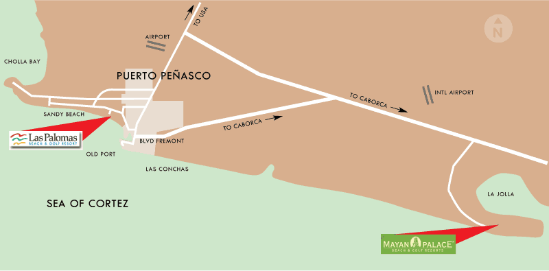 Map from Cholla Bay to La Jolla