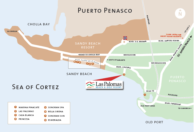 Map to Las Palomas